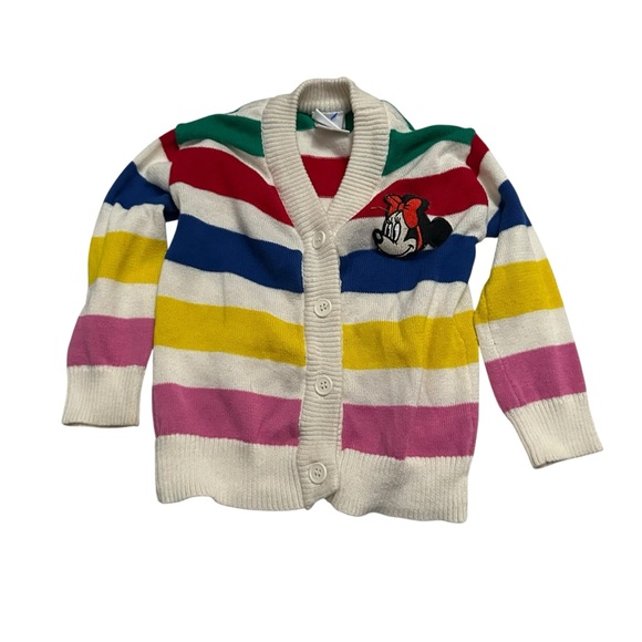Disney Other - Disney Multicolor Striped Sweater with Minnie Mouse